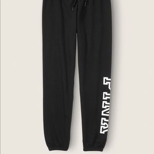 Victoria’s Secret everyday lounge pants in black with white logo, never worn